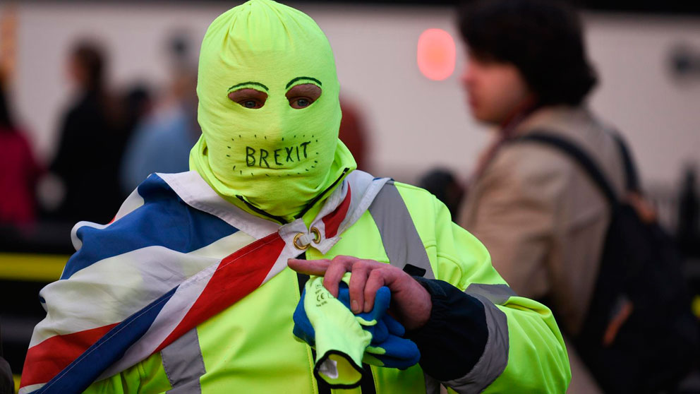 Un manifestante británico en contra del Brexit. Foto: Europa Press