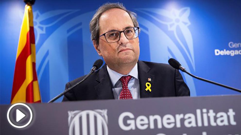 Quim Torra en su comparecencia del 12 de Febrero (Foto: EFE)