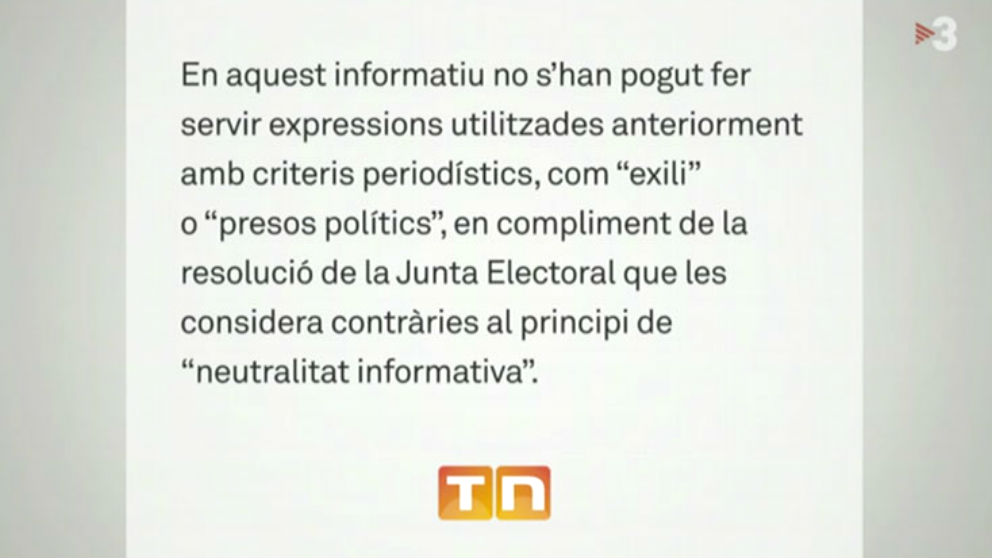 TV3 defiende en una nota usar «presos políticos» y «exiliados» por «criterios periodísticos» (Foto: TV3)