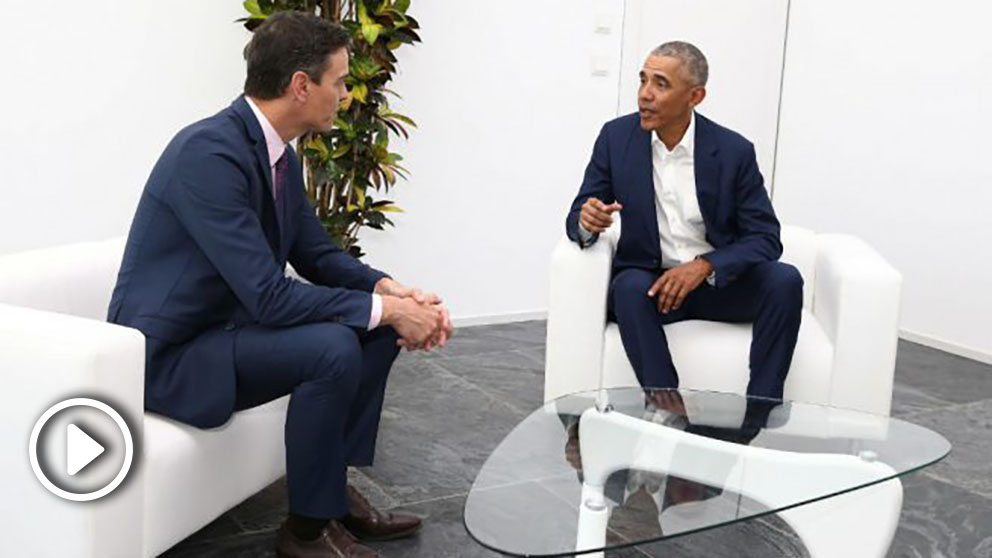 Pedro Sánchez con Barak Obama en Sevilla