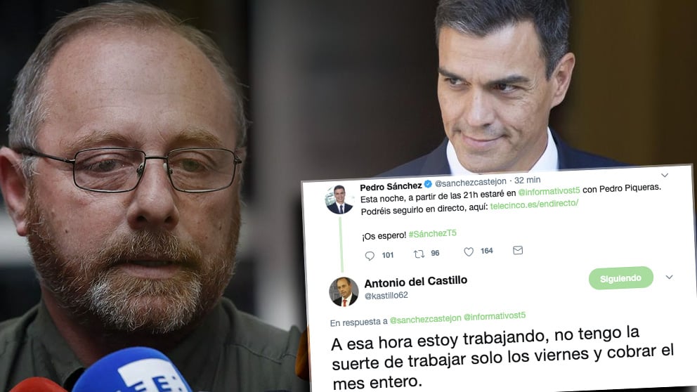 Antonio del Castillo, Pedro Sánchez y su enfrentamiento en Twitter
