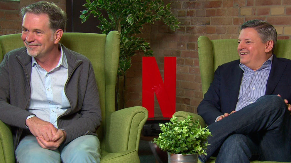 El consejero delegado de Netflix, Reed Hastings, durante su visita a España.