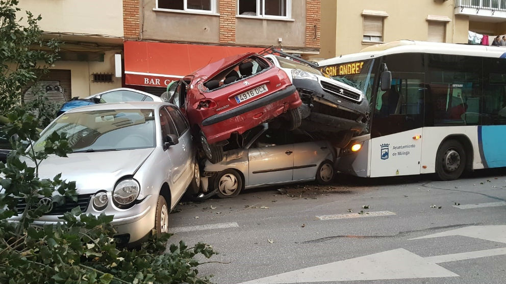 Accidente de autobús en Málaga. Foto: Europa Press