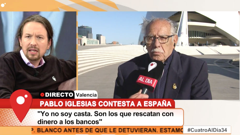 Pablo Iglesias durante su entrevista a ‘Cuatro al día’