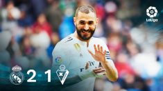 Benzema, autor de dos goles en el Real Madrid-Eibar.