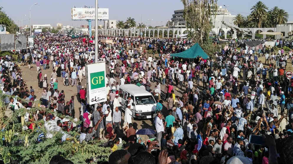 Imagen de las protestas en Jartum