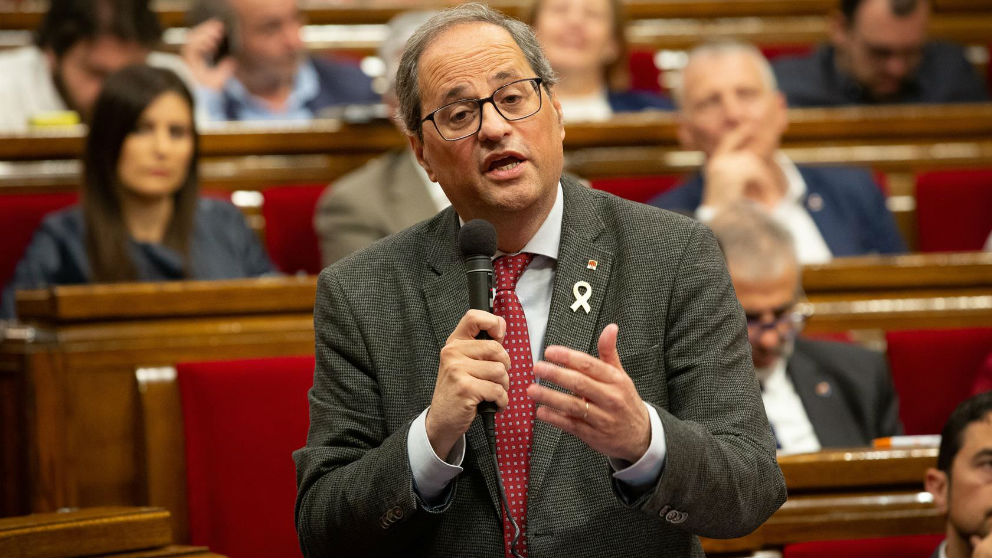 Quim Torra en el Parlament de Cataluña. Foto: Europa Press