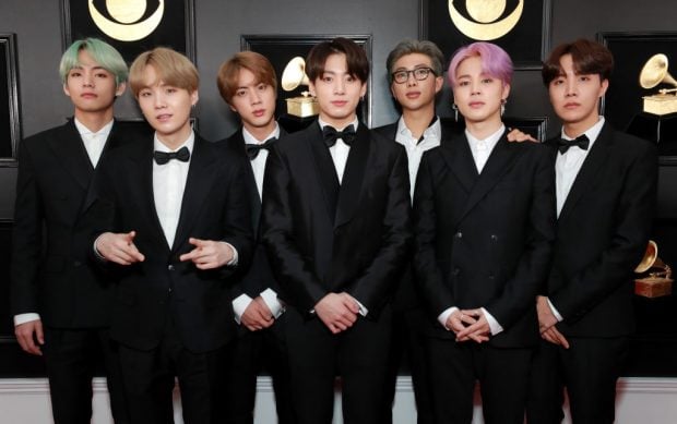 Los chicos de BTS en la pasada edición de los Grammy