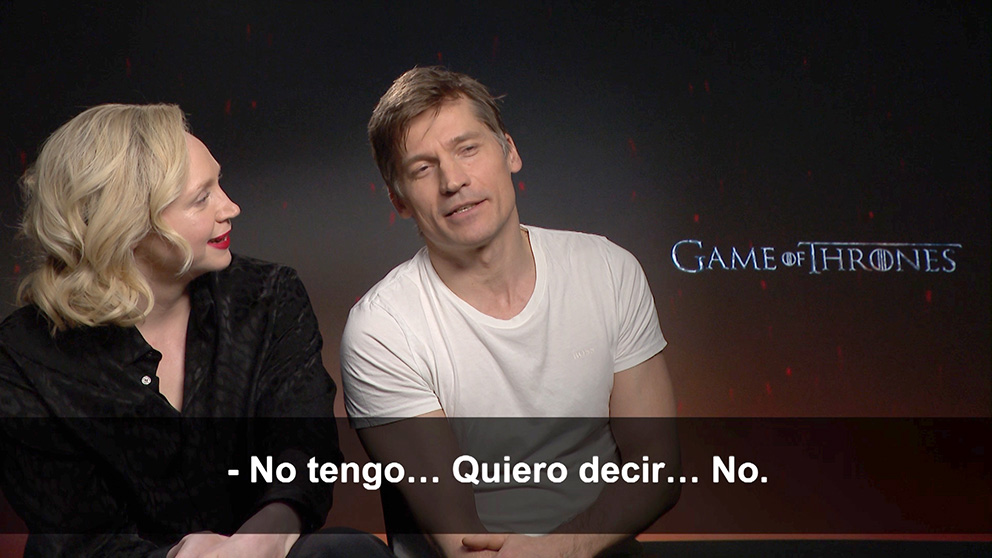 Gwendoline Christie y Nikolaj Clster-Waldau, en una entrevista.