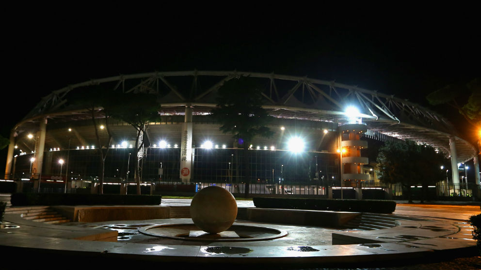 Una imagen del estadio olímpico de Roma antes de un partido de Champions. (Getty)
