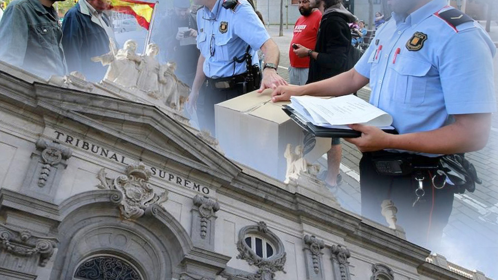 Mossos colaborando en el transporte de urnas en el referéndum del 1 de octubre