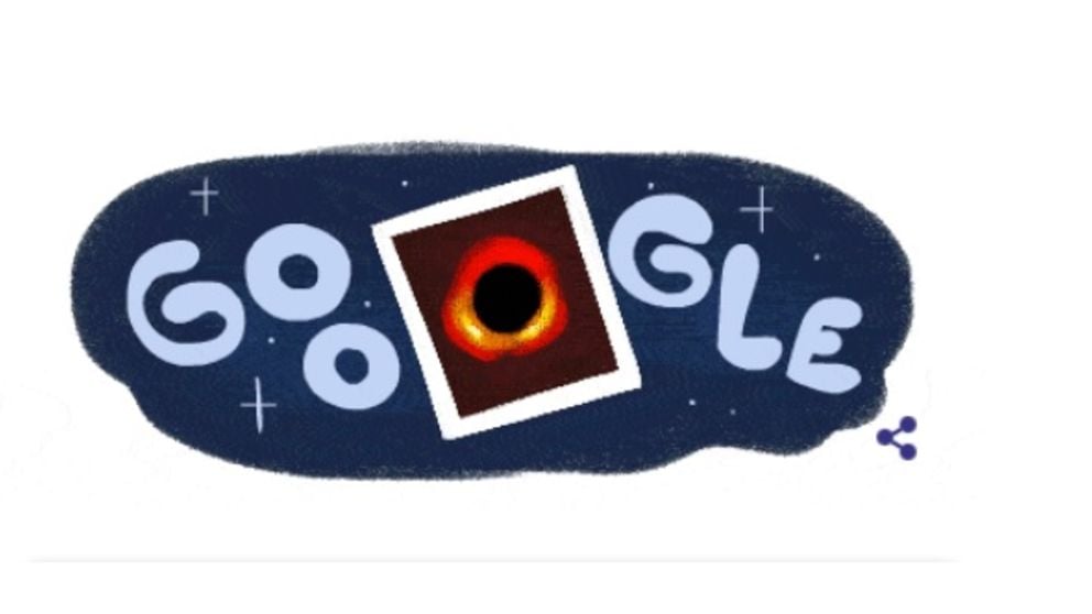 Este es el Doodle de Google dedicado a la primera foto de un agujero negro