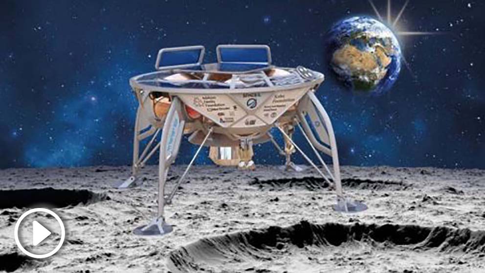 Recreación de la sonda enviada por Israel a la Luna