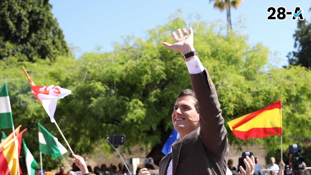 El líder de Ciudadanos, Albert Rivera, en un mitin electoral. (Foto: Europa Press)