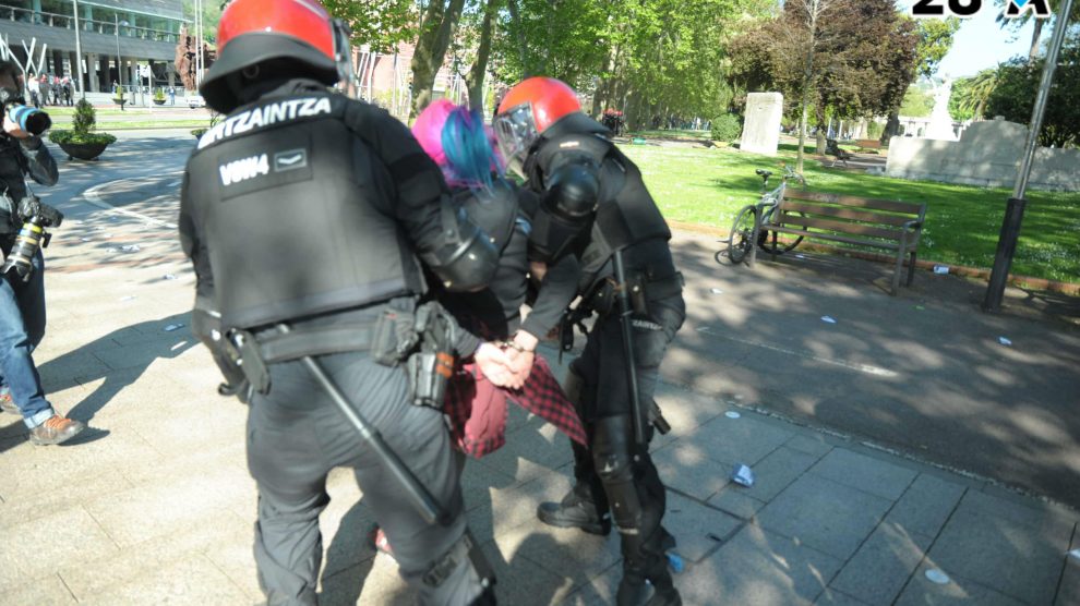 Altercados en Bilbao en el acto de VOX. Foto. EP