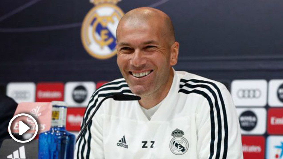 Zidane, durante una rueda de prensa. (Realmadrid.com)