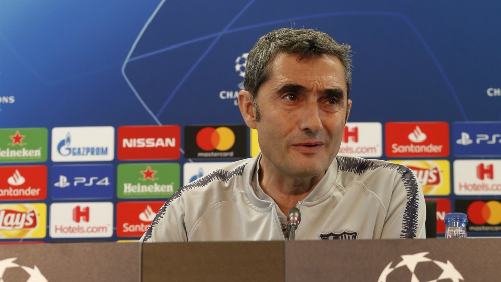 Ernesto Valverde, en rueda de prensa. (AFP)