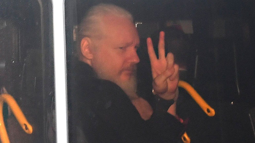 El fundador de Wikileaks, Julian Assange, detenido en la embajada de Ecuador. Foto: Europa Press