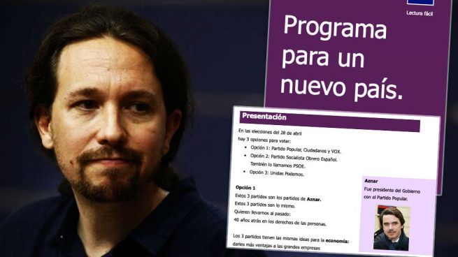 Así engaña Podemos a los discapacitados en la adaptación de su programa: «C’s, PP y Vox son de Aznar»