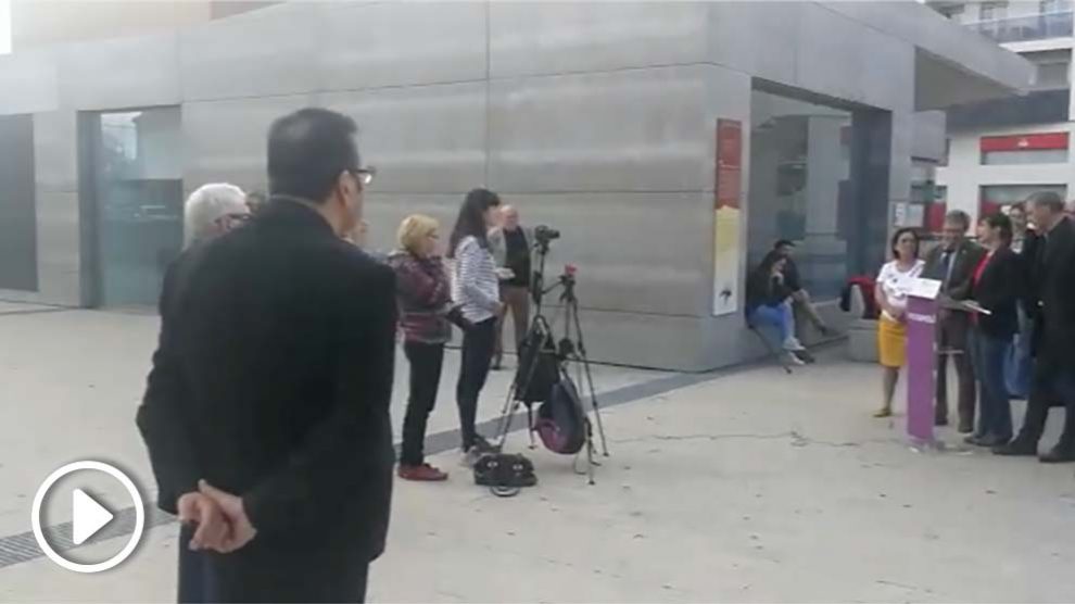 Menos de 15 personas en la presentación de la candidatura municipal de Podemos en Molina de Segura (Murcia)