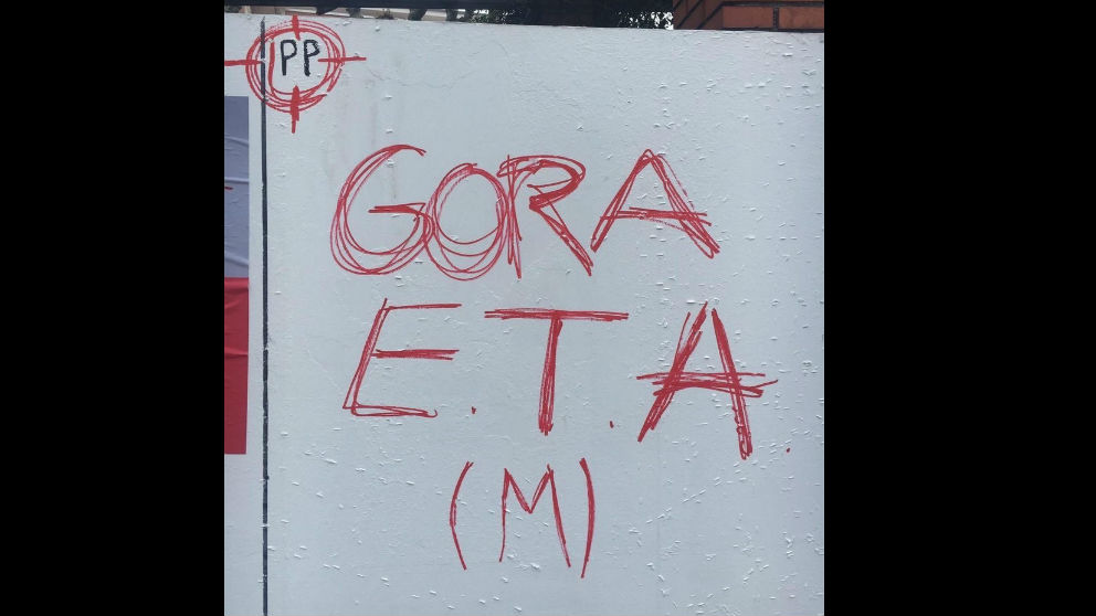 Pintada en Vizcaya contra el PP. Foto: Europa Press