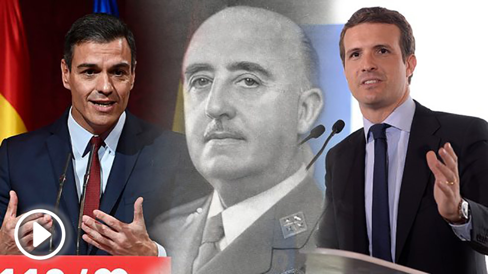 PedroSánchez, Francisco Franco y Pablo Casado