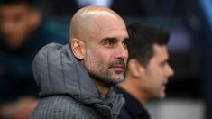 Guardiola, durante el Manchester City – Tottenham (Getty).