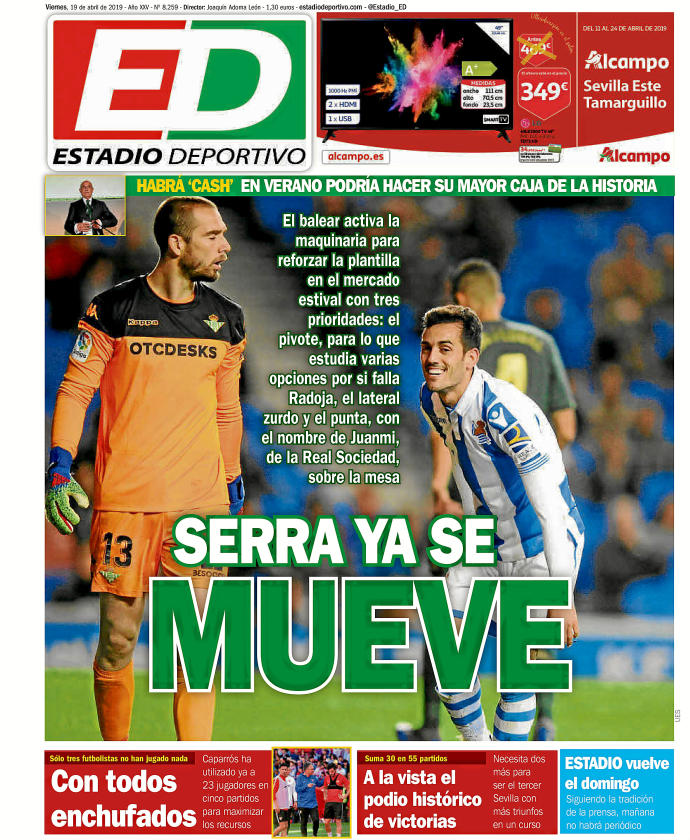 Portada de Estadio Deportivo 19/04/2019