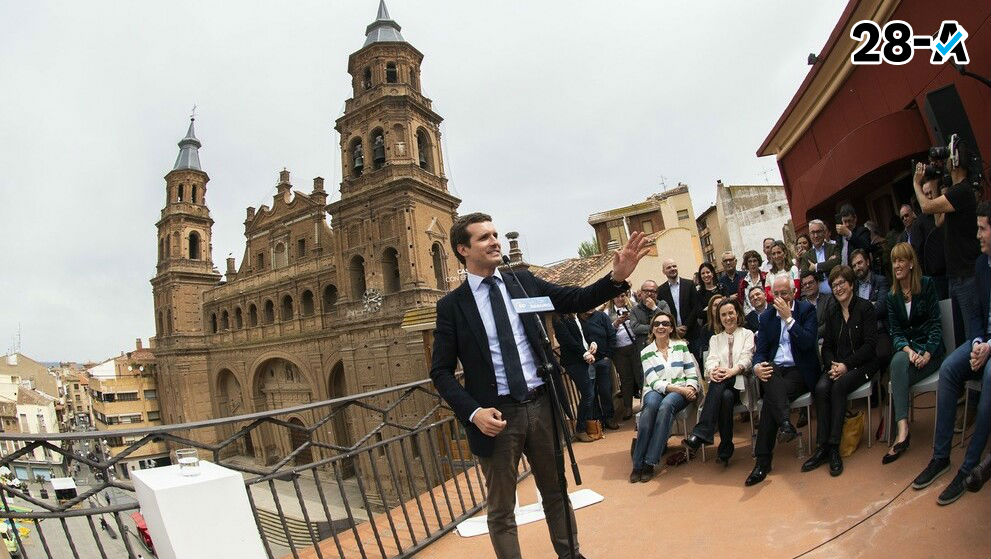 Pablo Casado en un acto de campaña. Foto. EP.