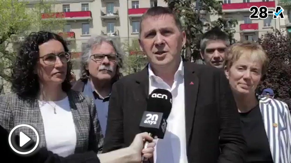 Arnaldo Otegi y Marta Rovira, de Bildu y ERC, respectivamente, en Suiza. Imágenes. Twitter Bildu.