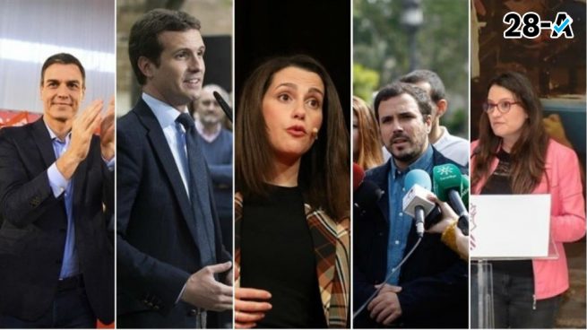 Sánchez, Casado, Arrimadas, Garzón y Oltra coinciden este sábado en Alicante para sus mítines