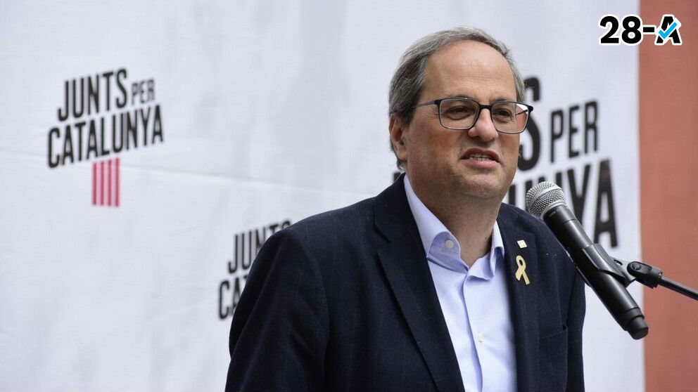 Quim Torra presidente de la Generalitat en un acto de JxCat. Foto. JxCat