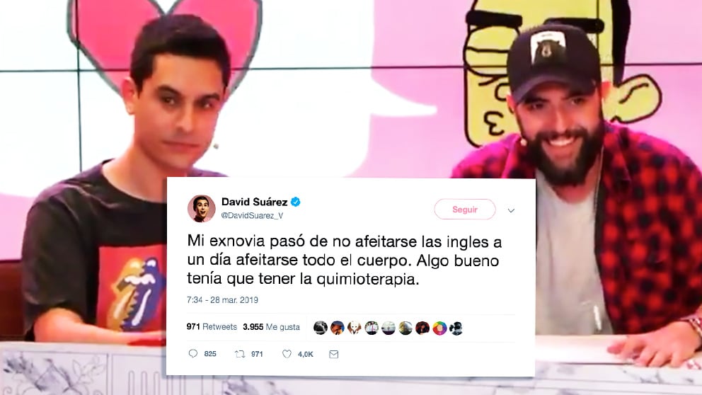 David Suárez (i), junto a Dani Mateo y su polémico tuit sobre quienes sufren cáncer.