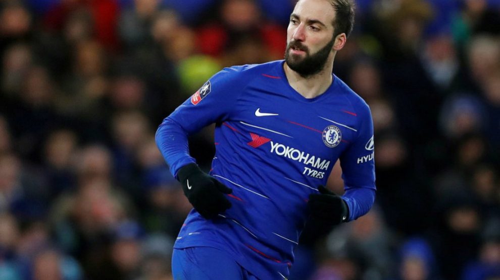 Gonzalo Higuaín con el Chelsea (AFP)