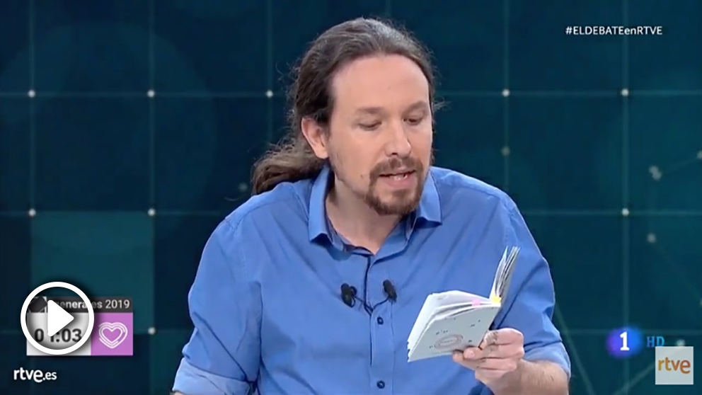 Pablo Iglesias en el debate de TVE.