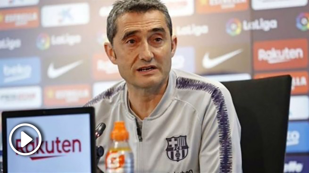Ernesto Valverde, durante una rueda de prensa. (Europa Press)