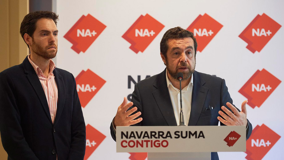 El cabeza de lista de Navarra Suma al Congreso, Sergio Sayas, y el diputado de Ciudadanos en el Congreso Miguel Gutiérrez. Foto: Europa Press