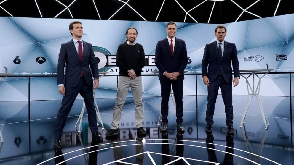 Los cuatro candidatos en el ‘Debate decisivo’ de Antena 3