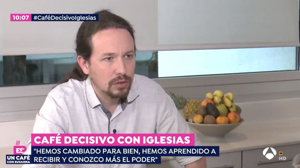 Pablo Iglesias durante su entrevista a ‘Espejo Público’