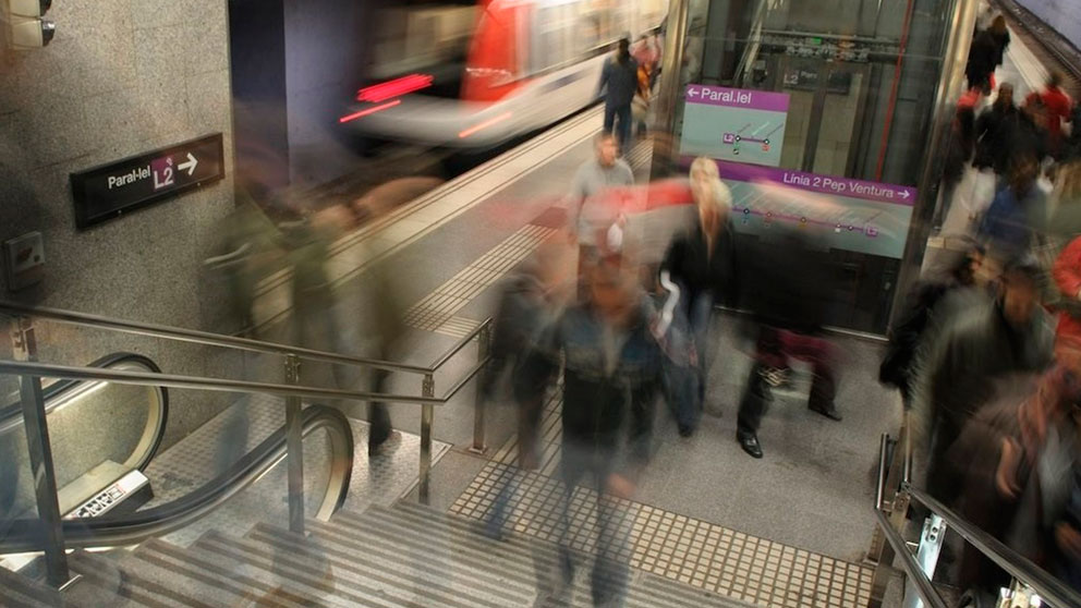 Trabajadores de Metro de Barcelona hacen huelga por los afectados por el amianto. Foto: Europa Press