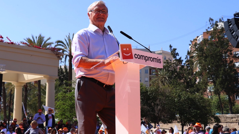 El alcalde de Valencia Joan Ribó en un acto de Compromís.