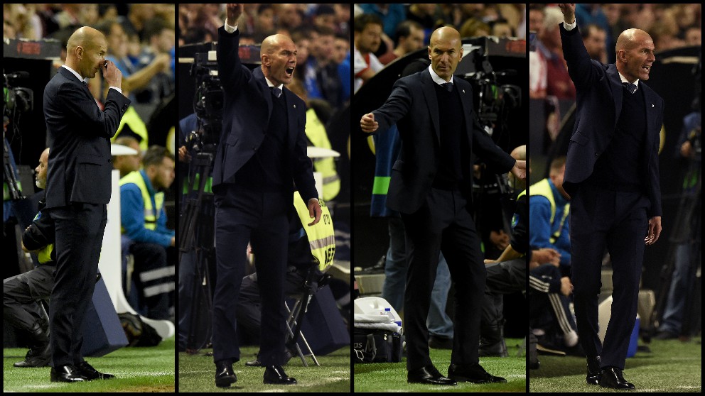 Zidane, desesperado en varias imágenes en Vallecas. (Getty)