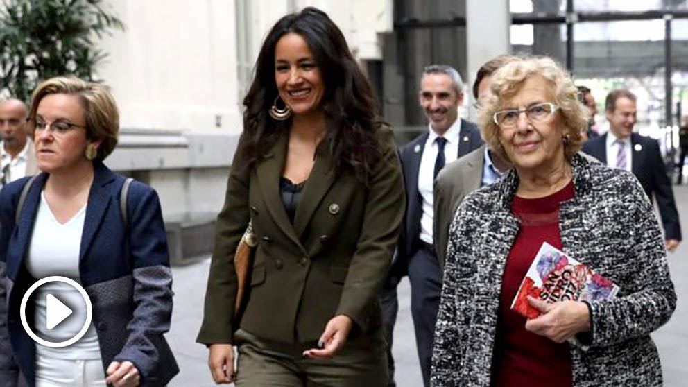 Puri Causapié (PSOE), Begoña Villacís (Ciudadanos) y Manuela Carmena (Ahora Madrid). (Foto. Madrid)