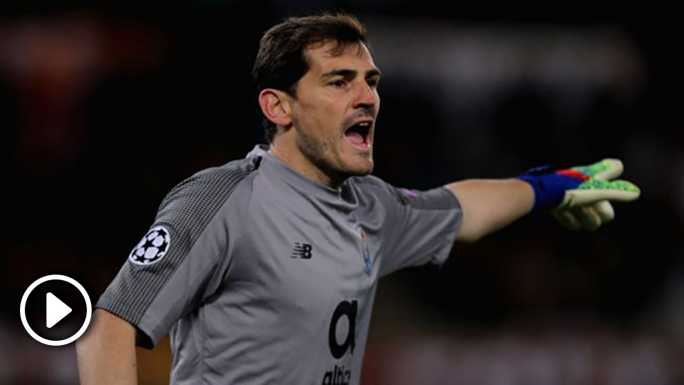 Iker Casillas durante un partido en la Champions League. (Getty)