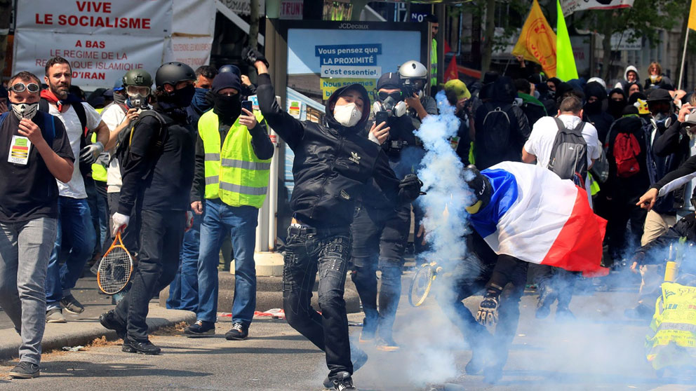 Protestas en París. Foto: AFP