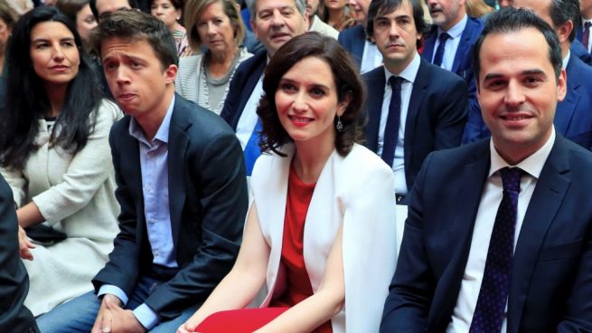 Rocío Monasterio (Vox), Íñigo Errejón (Más Madrid), Isabel Díaz Ayuso (PP) e Ignacio Aguado (C's). (Foto. EFE)