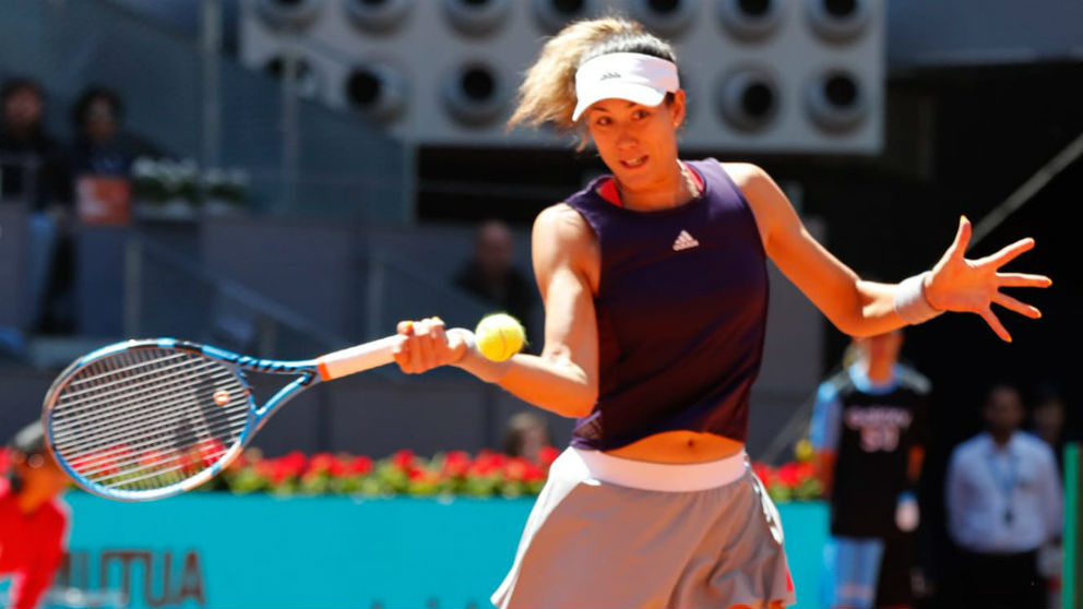Garbiñe Muguruza durante el Mutua Madrid Open. (@MutuaMadridOpen)