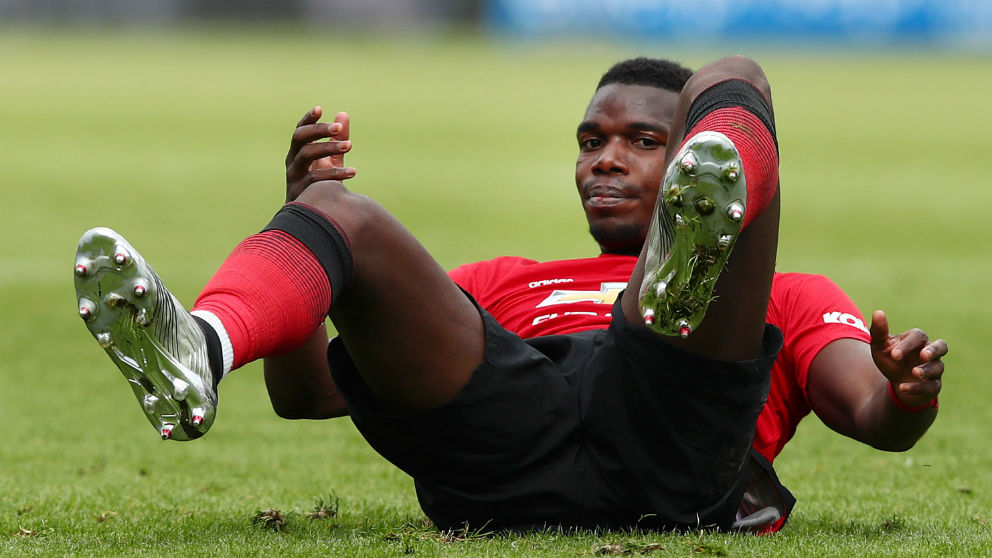 Pogba durante el partido del Manchester United ante el Huddersfield. (Getty)