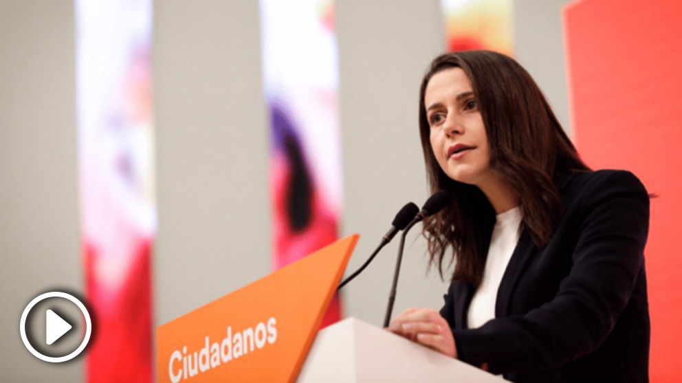 Inés Arrimadas, dirigente de Ciudadanos en la sede del partido. Foto. Twitter Cs