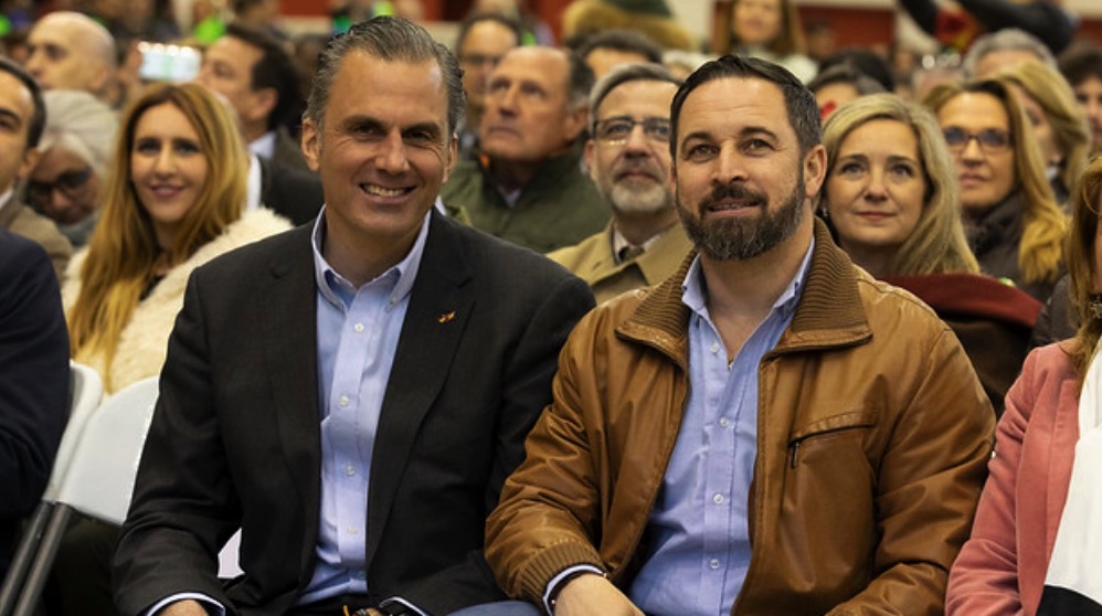 Los dirigentes de Vox Javier Ortega Smith y Santiago Abascal. (Foto. Vox)